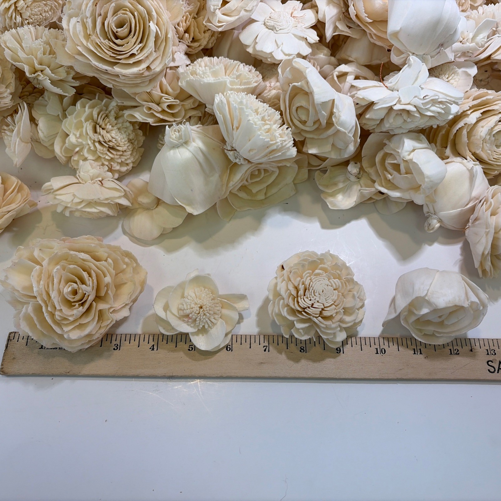 Sola Wood Flowers Raw Random Assortment – Set of 165 Size 1″–3″, Raw, No Stem…