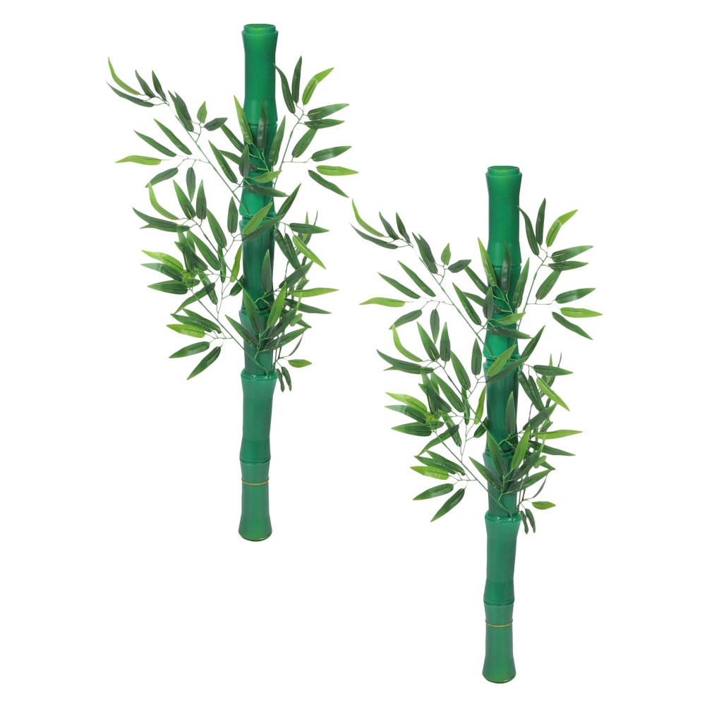 Simulated Bamboo Decorative Tube Fake Stems Artificial Leaves Greenery Branches