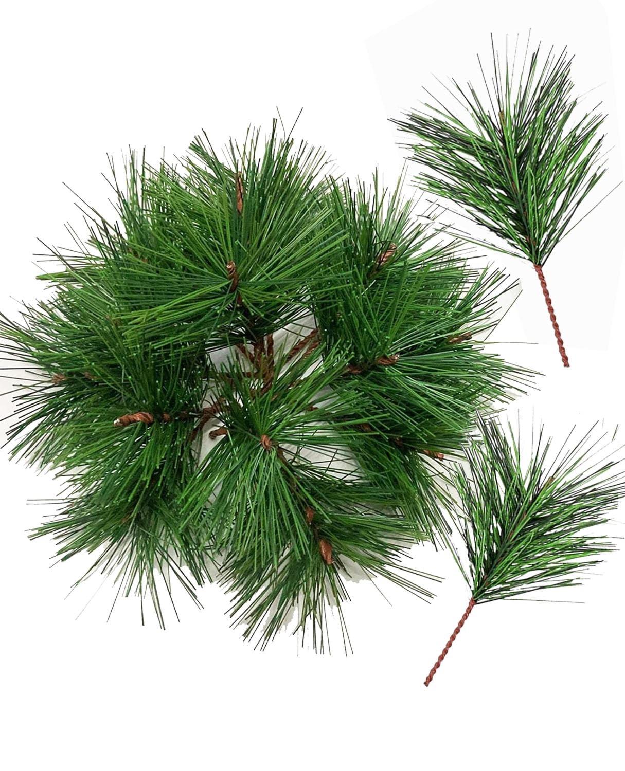 Artificial Green Pine Needles Branches Fake Small Pine Twigs Holiday Tree Decor