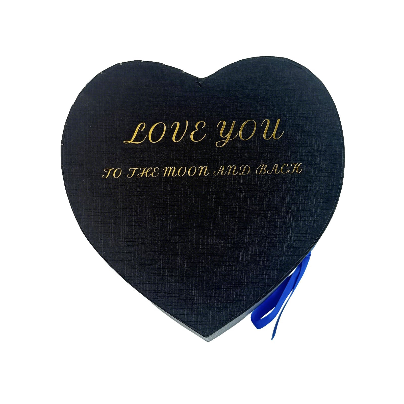 16 Preserved Roses Heart Shape Box Forever Flowers Valentine Gift Blue