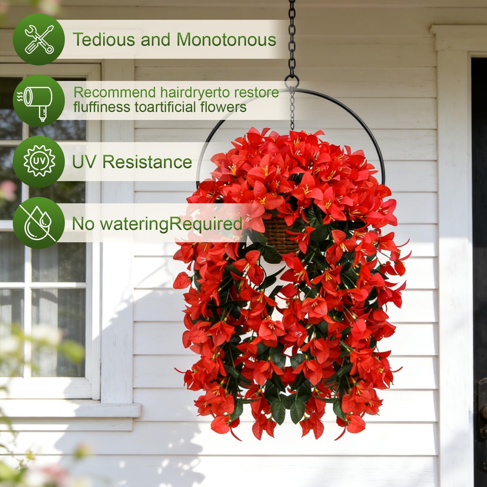 Faux Bougainvillea Artificial Flowers Plants for Outdoor Outside Summer UV Re…