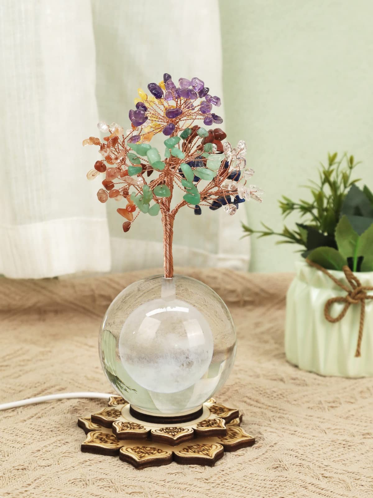 Seven Chakra Tree of Life Decor for Spiritual Gifts, Reiki Healing Crystals L…