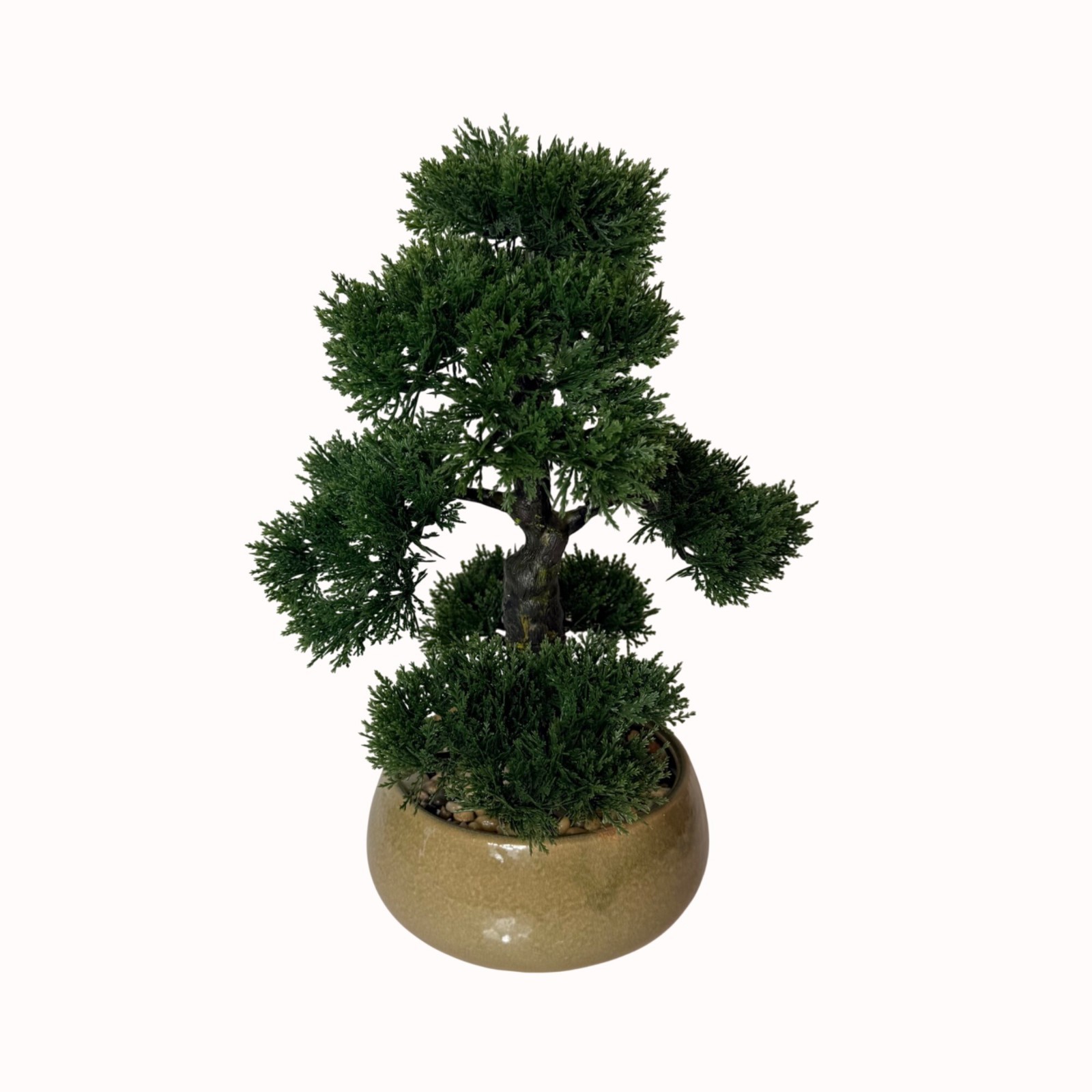 Artificial Bonsai Tree Faux Cedar Potted Plant Japanese Style Zen Decor Tabletop