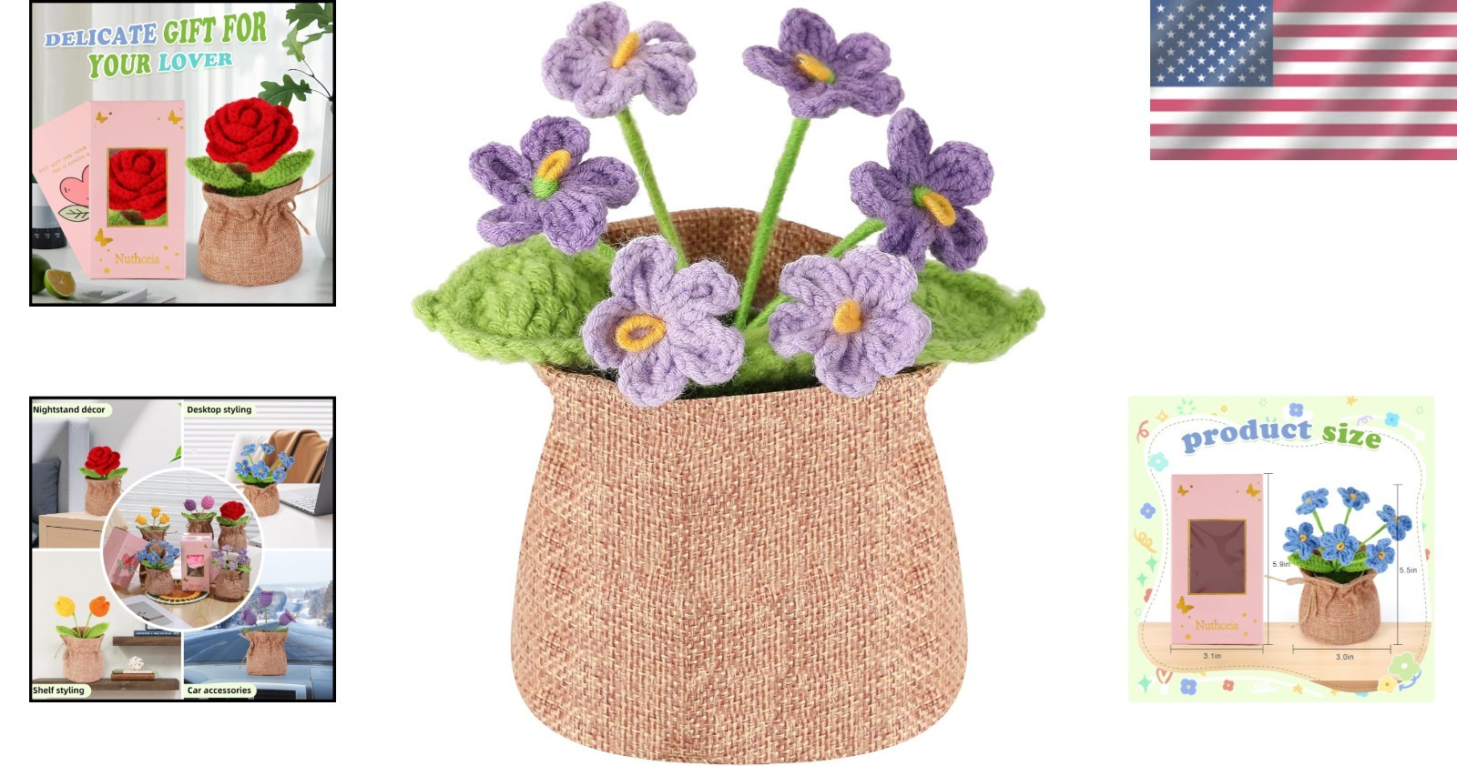 Cute Handmade Crochet Flower Pot – Perfect Decoration for Parties & Celebrations