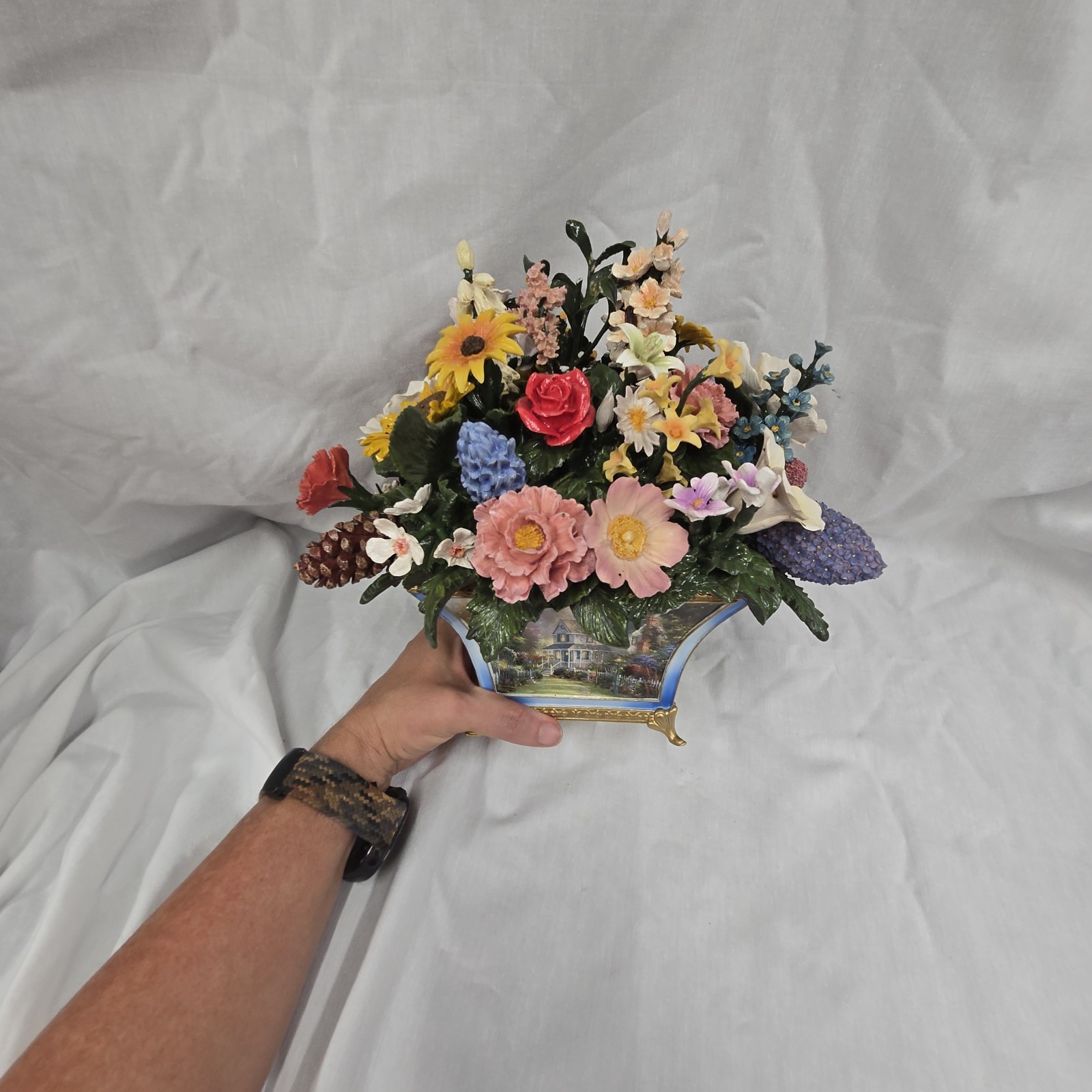 Thomas Kinkade All American Bouquet 50 States Flower Bradford Exchange Porcelain