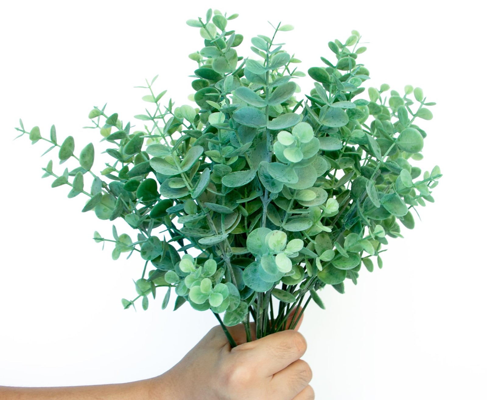 5Pcs Artificial Eucalyptus Stems，Artificial Greenery Fake Dust Frosted Eucaly…
