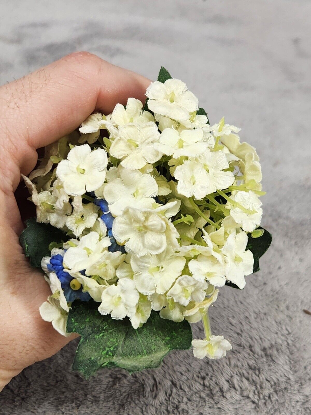 Cute Small Artificial Hydrangea Flowers In Mini Flower Pot 3″ Tall