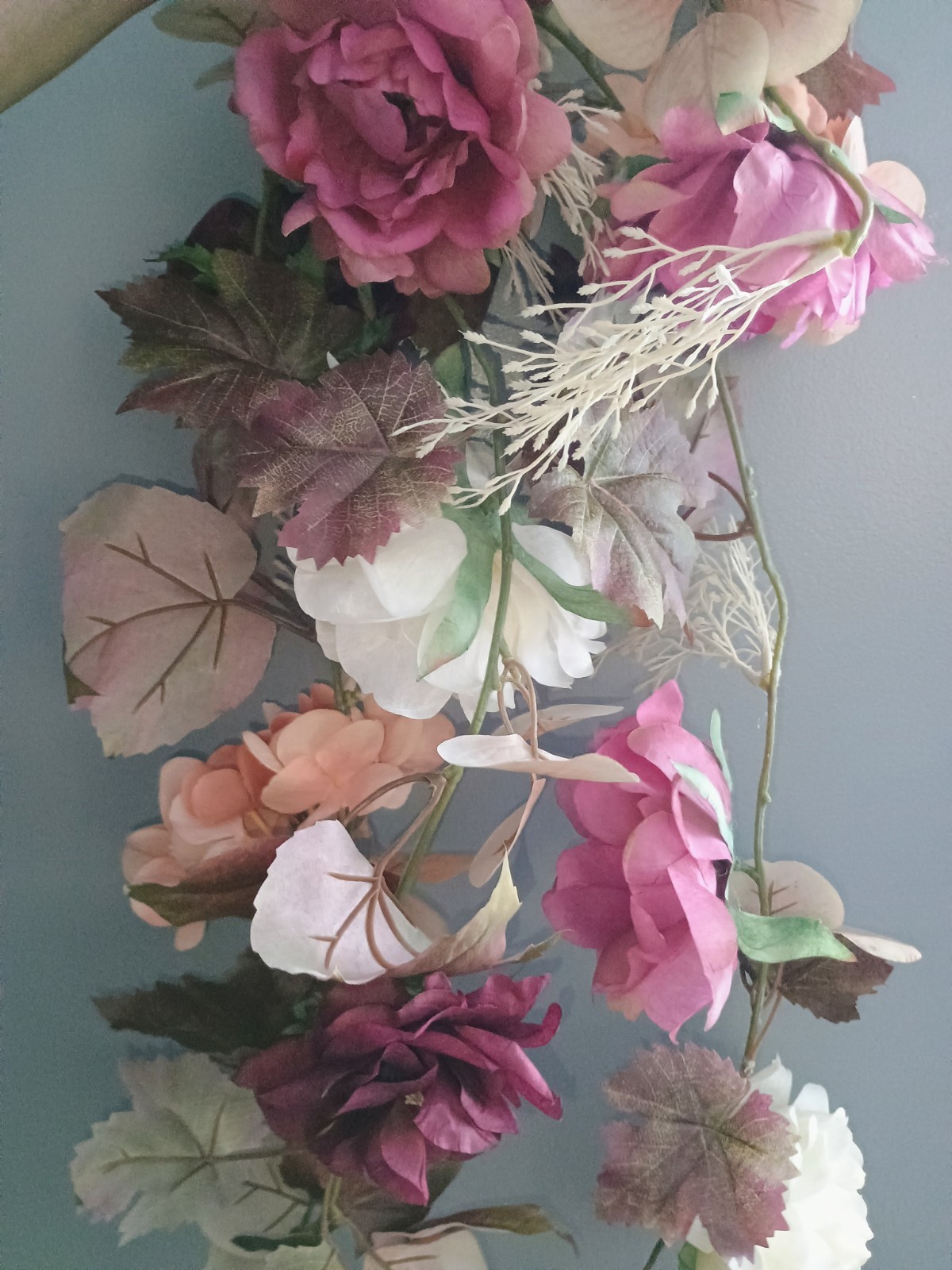 Fall Floral Stems Decor Burgundy Rose Pink Purple Colorway