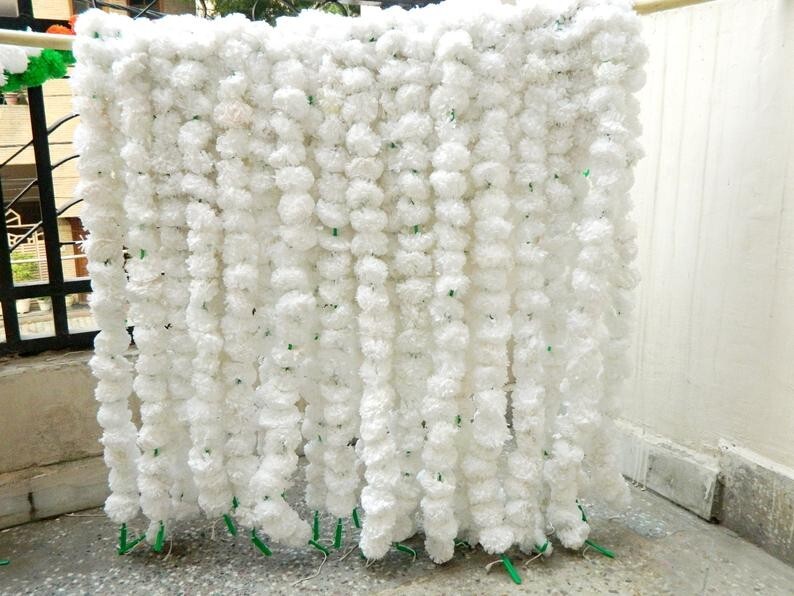 Indian Artificial Marigold Multicolor Wedding Christmas Decor Garlands 5OPcs Lot