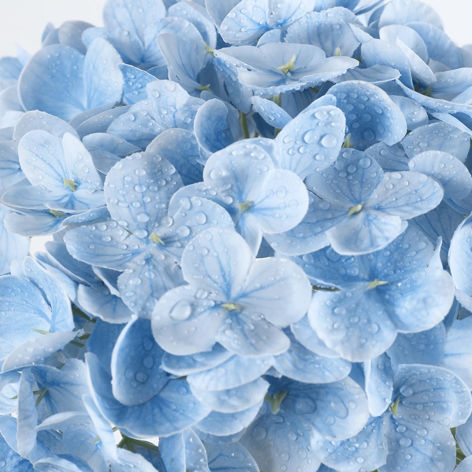 3pcs Baby Blue Lifelike Hydrangea Artificial Flowers 22inch Real Touch Faux H…