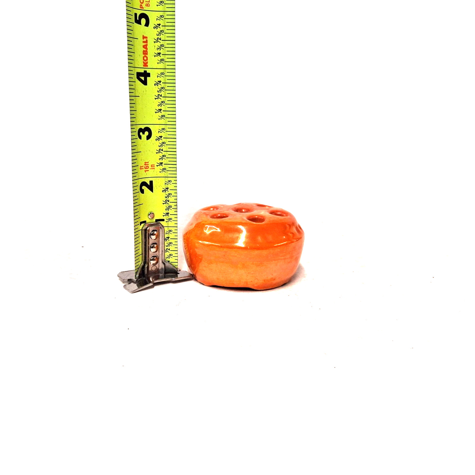 Vintage Orange Ceramic Flower Frog Floral Arrangement Holder Ikebana Vase Insert