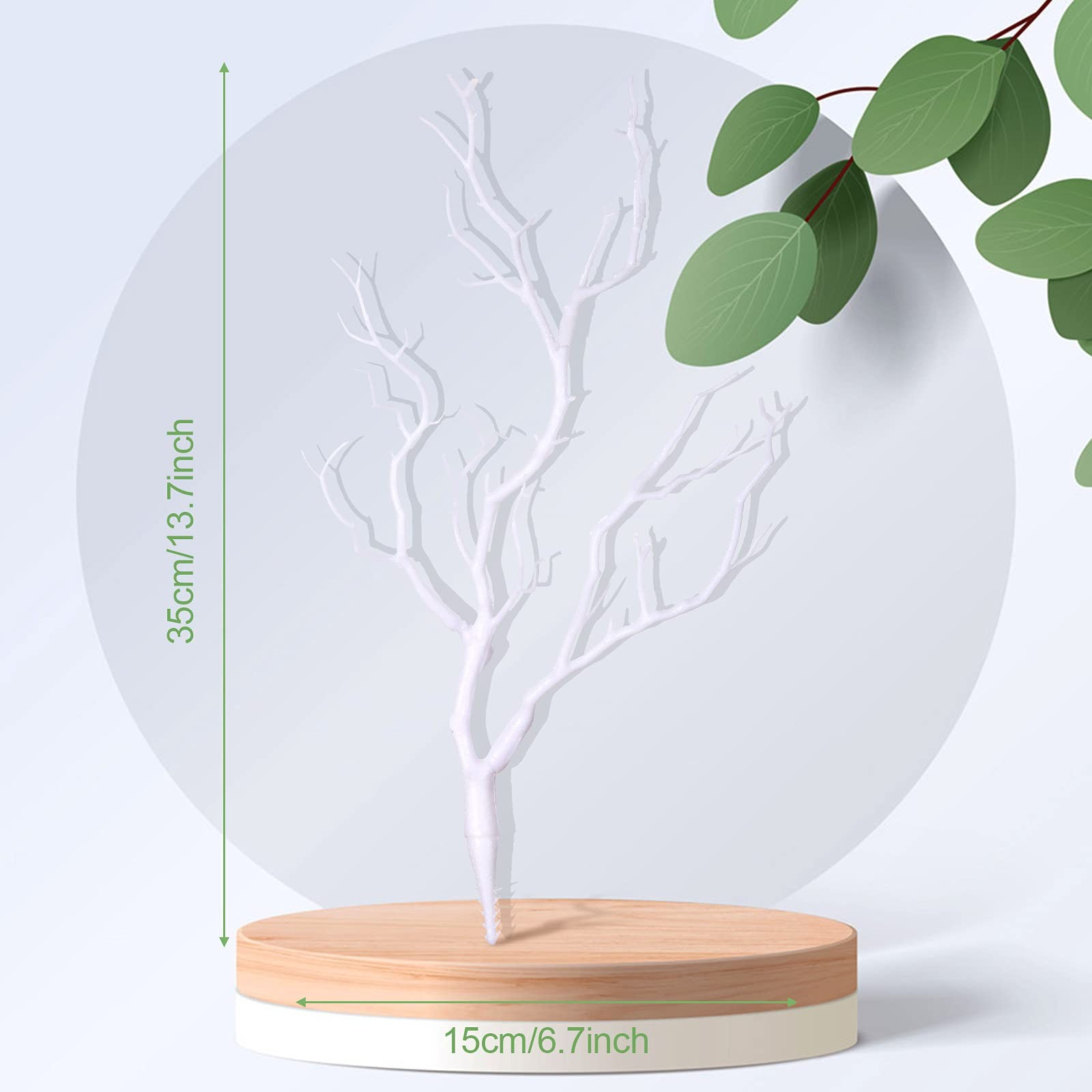 10 Pieces 13.8 Inch White Small Manzanita Branches for Table Centerpiece Decor