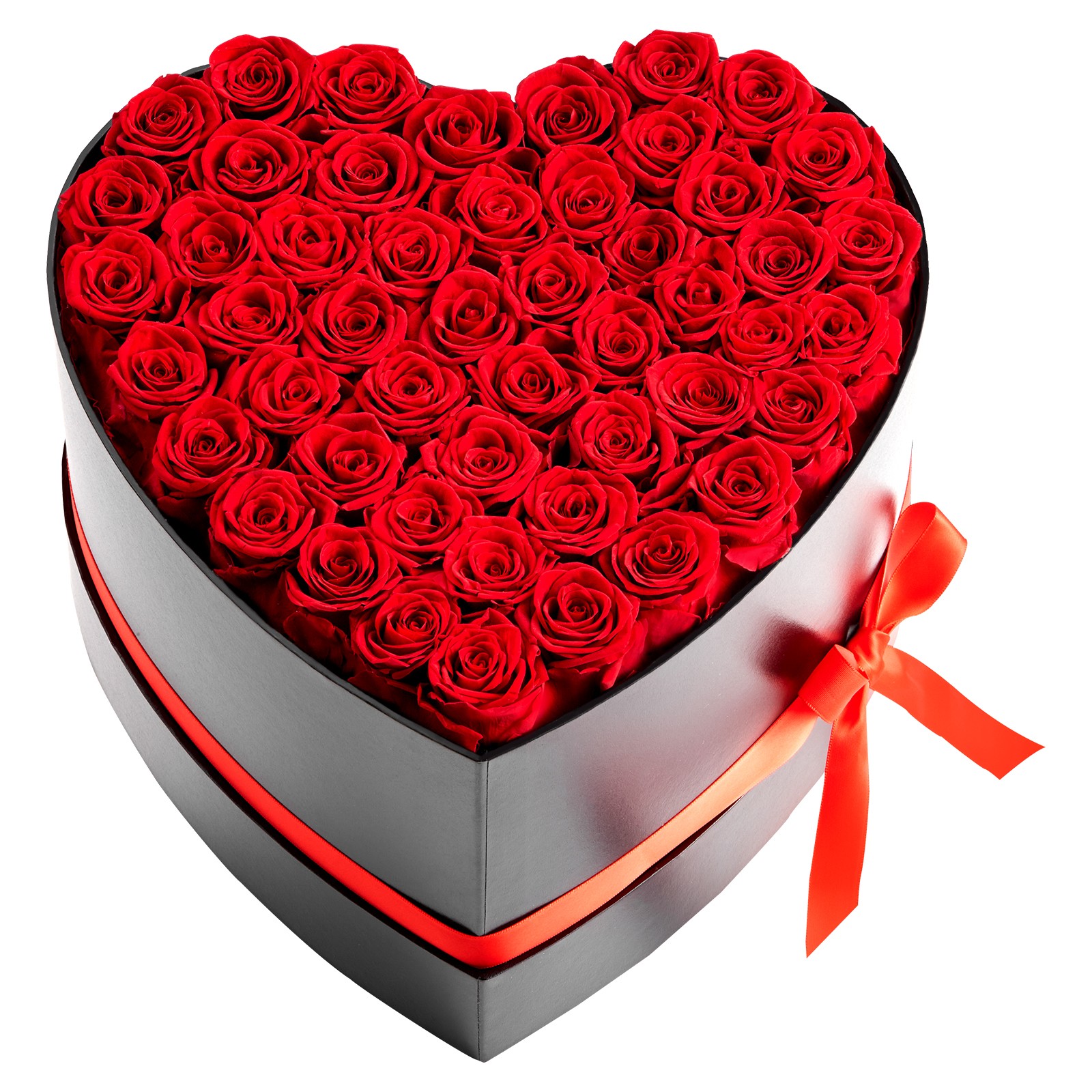 Uimoso Heart-Shaped Box with 50 Preserved Roses – Eternal Red Bouquet