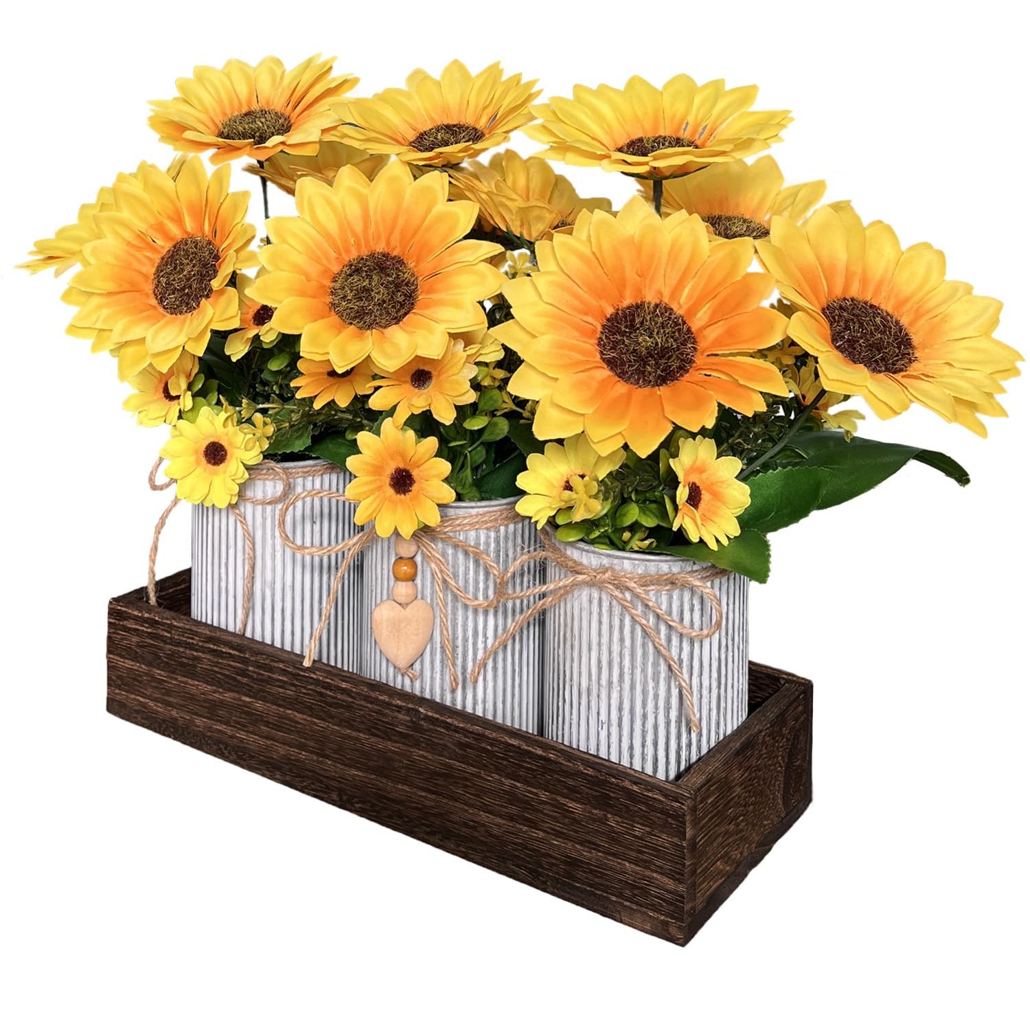 Sunflowers Artificial Flowers Decorations, Sunflower Table Centerpieces for W…