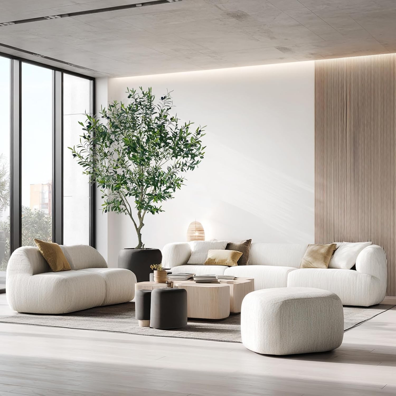 8ft Artificial Olive Tree Potted Plant | Application: Large faux olive tree