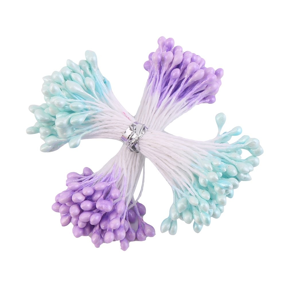 1700 PCS Assorted Color 3mm Pearl Flower Stamen Card Making 20 Bundles
