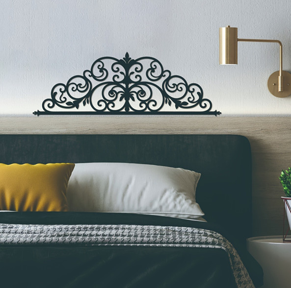 Metal Vintage Floral Wall Over-The-Door Decor Indoor Outdoor Black For Bedroom