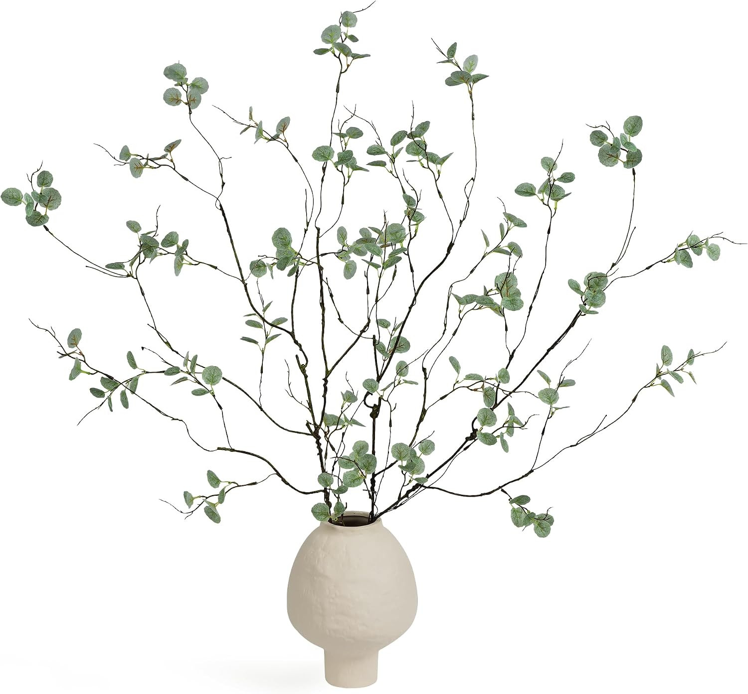 Faux Eucalyptus Stems for Vase – 4PC 36 Inch Artificial Plant Branches for Indoo