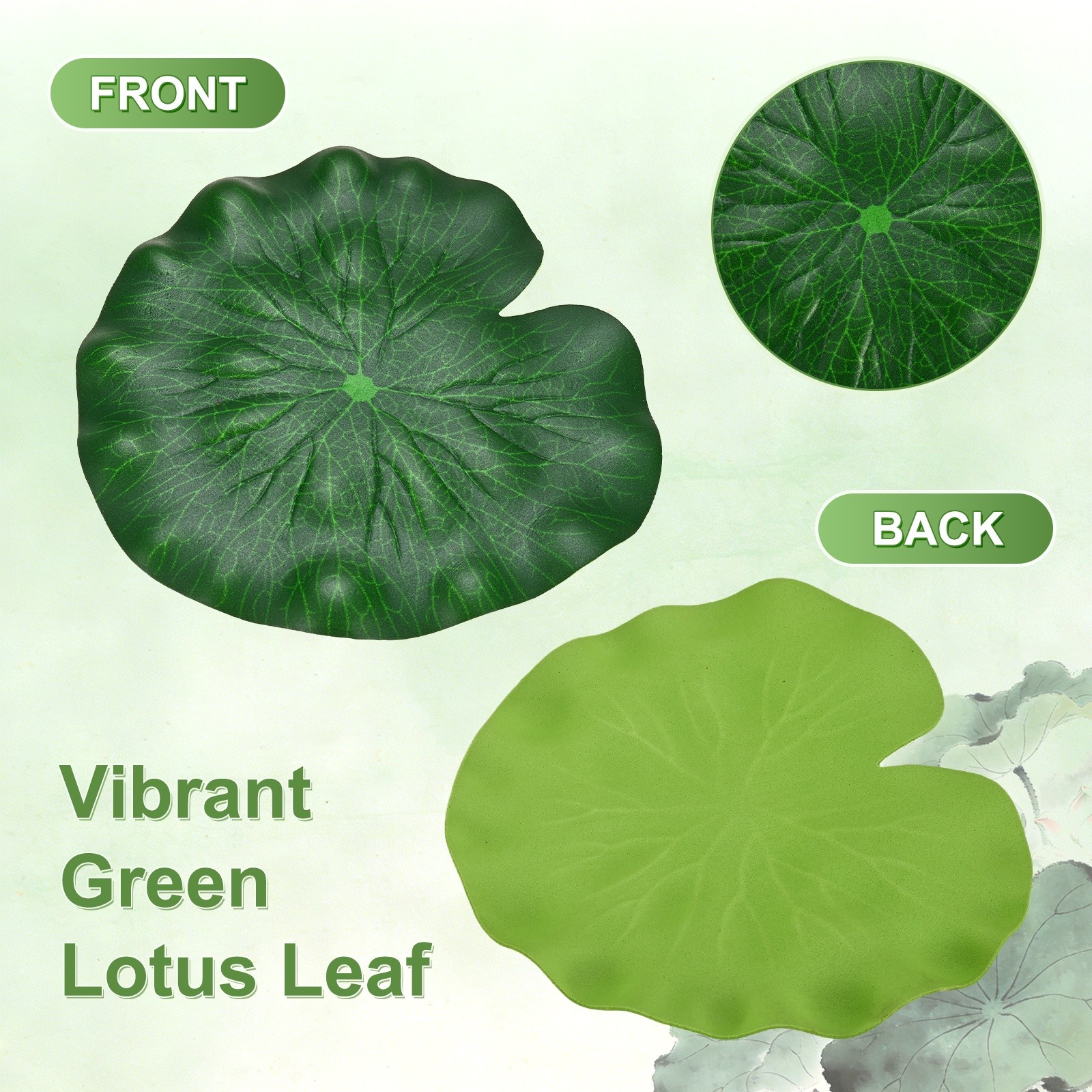 1-Pack Artificial Floating Foam Water Lily Pad Leaves, 7inch/17cm [Green]