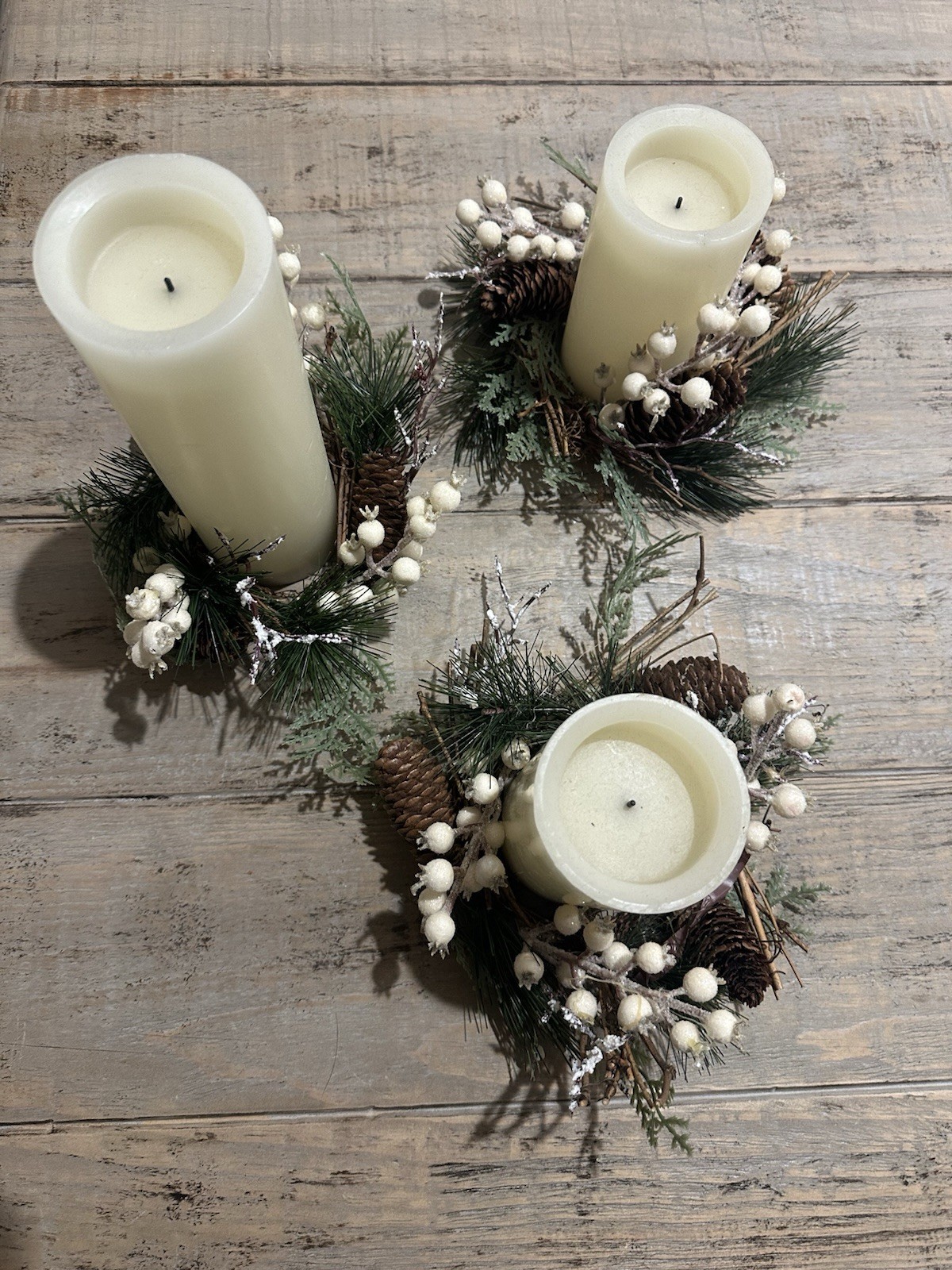 *Hearth & Hand Magnolia *Target Xmas Candle Wreaths set of 3 Joanna Gaines