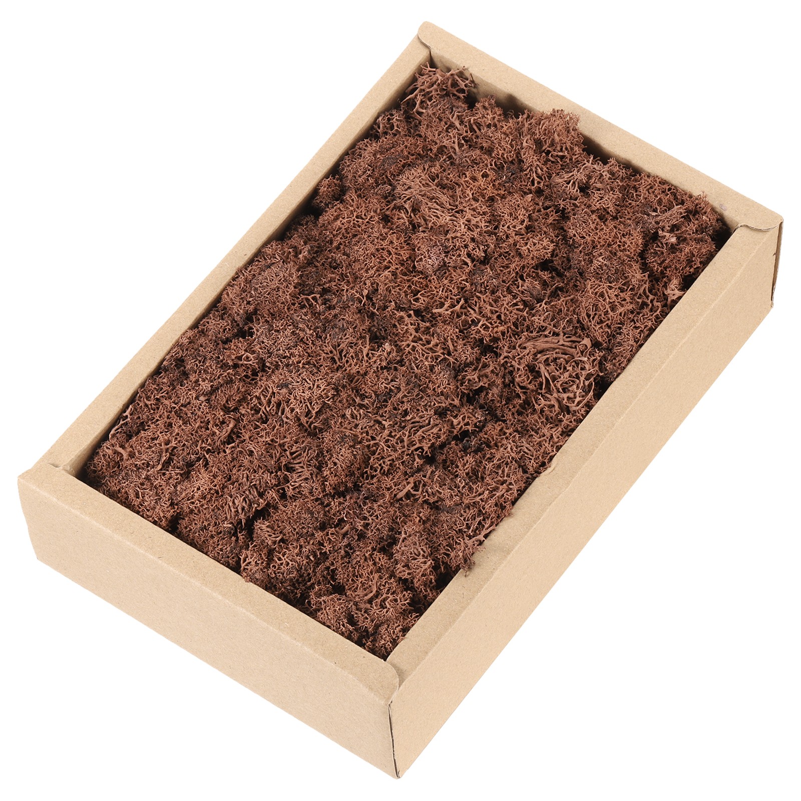 7.8oz Preserved Reindeer Moss, Coffee Decorative Artificial Fake Moss