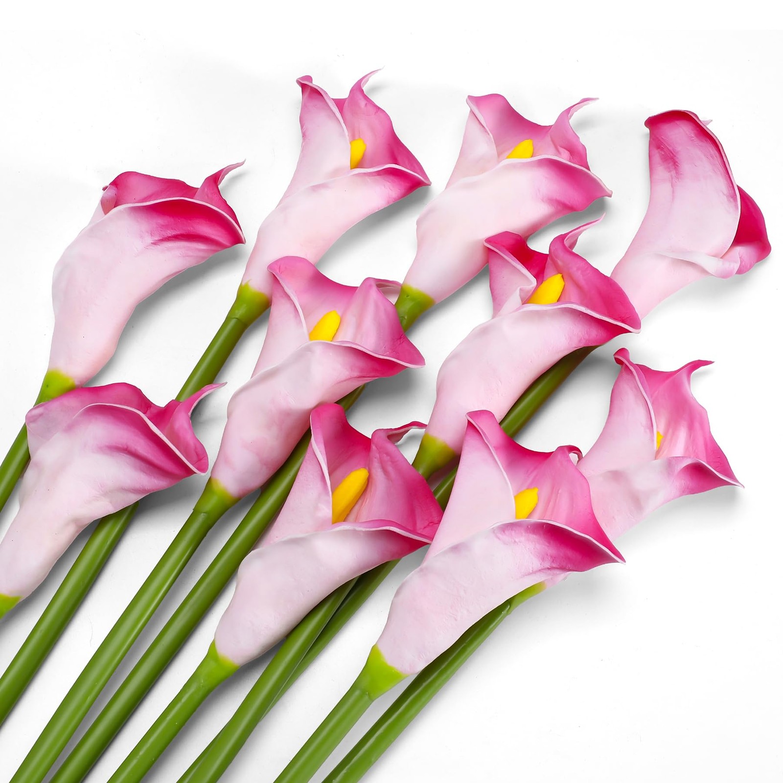 Lcuasc 10pcs Calla Lily Artificial Flowers,26″ Real Touch Long Stem Faux Call…