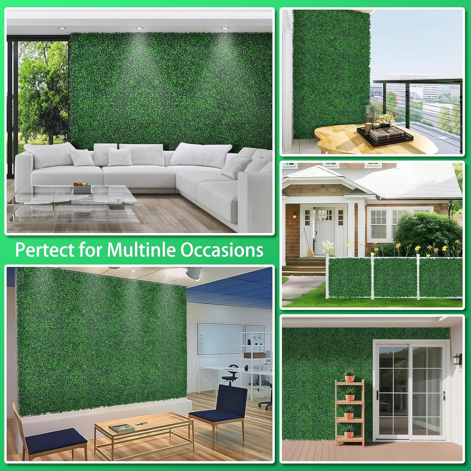 Yangrass Artificial Greenery Wall Rolls,48″X 120″(40 Sq.Ft) Uv-Anti Faux Ivy Lea