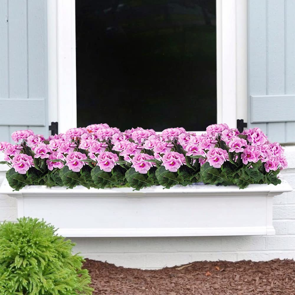 2 Pcs Purple Pink Geranium Artificial Flowers Geranium Bush Faux Geraniums Si…