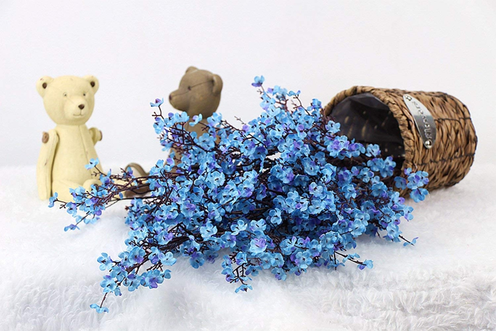 JAKY-Global Babys Breath Fabric Cloth Artificial Flowers 6 Bundle European Fa…