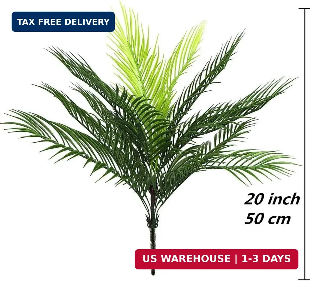 PASYOU Artificial Palm Tree, Plastic Plants Greenery Fake Tropical Shrubs Faux B