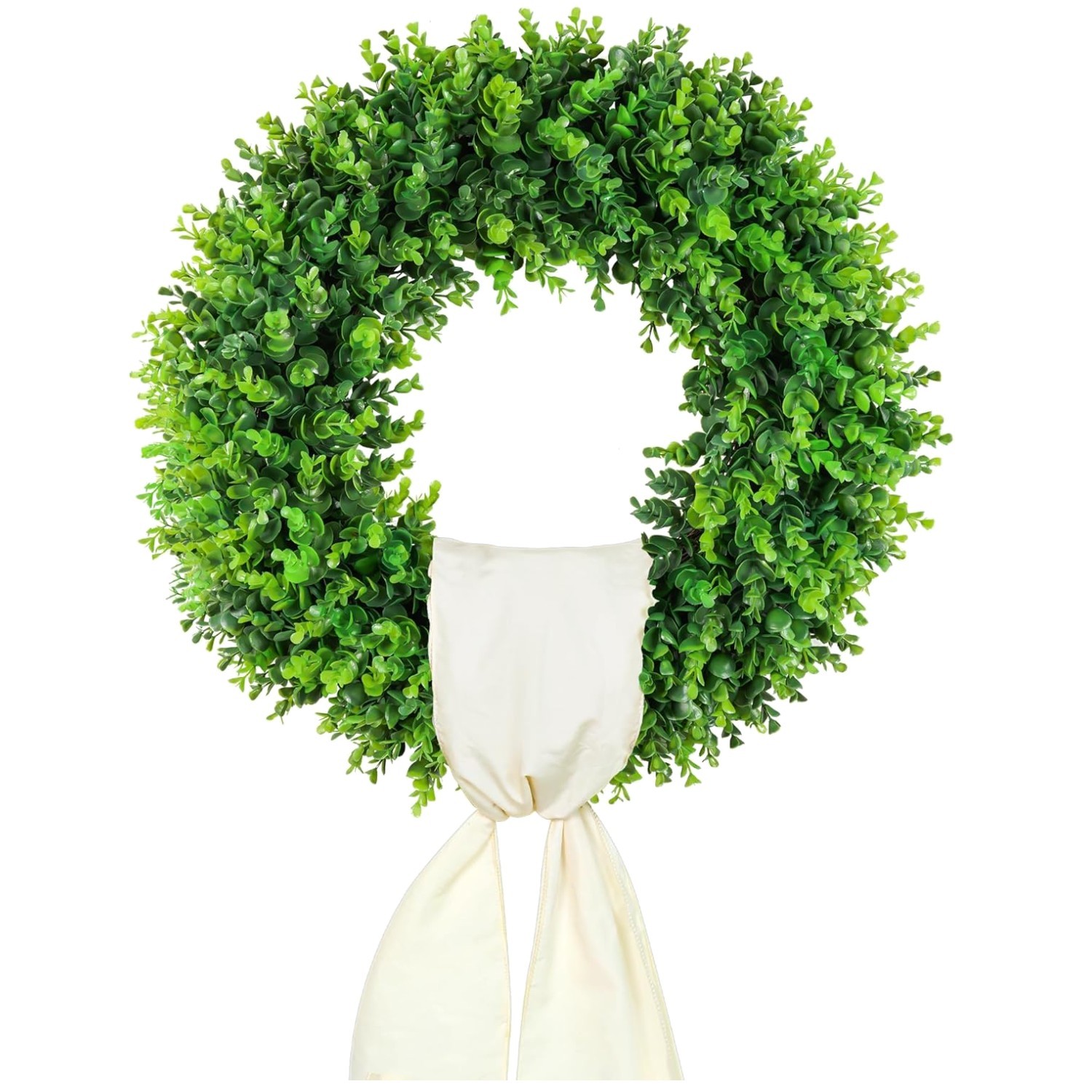 20” Boxwood Wreath for Front Door Farmhouse Decor