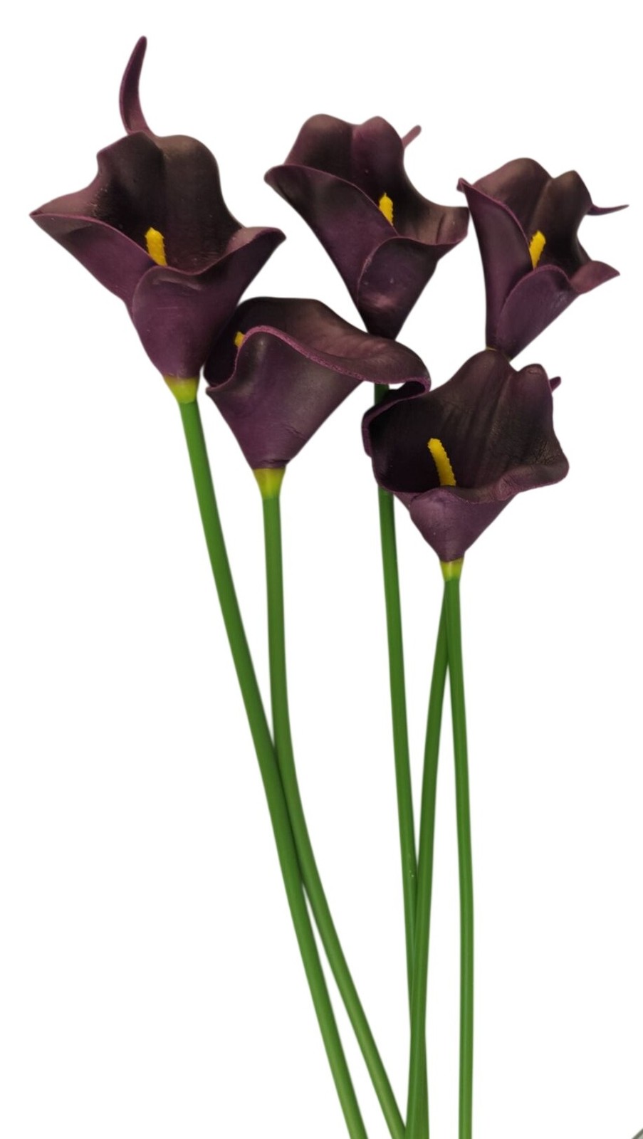 Eggplant Faux Calla Lily Stems 15 Inch Wedding Artificial Flowers Moody Event De
