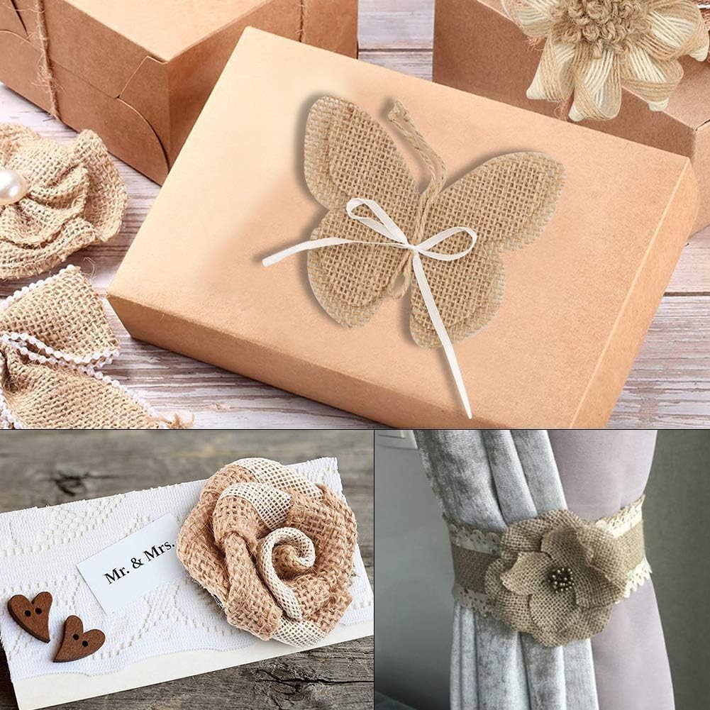 30PCS Rustic Burlap Flowers Set: Perfect for Weddings & DIY Crafts Elegance