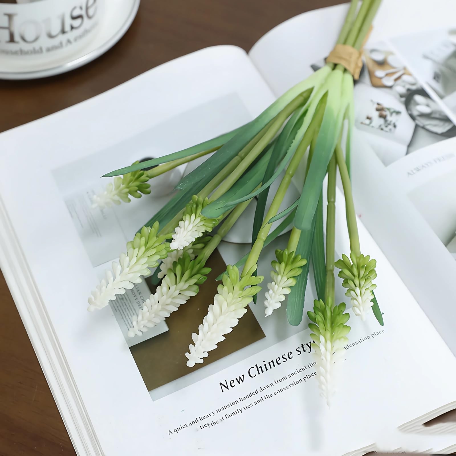 10pcs Artificial Grape Hyacinth 12″ Latex Fake Muscari Faux Hyacinth for Vase…