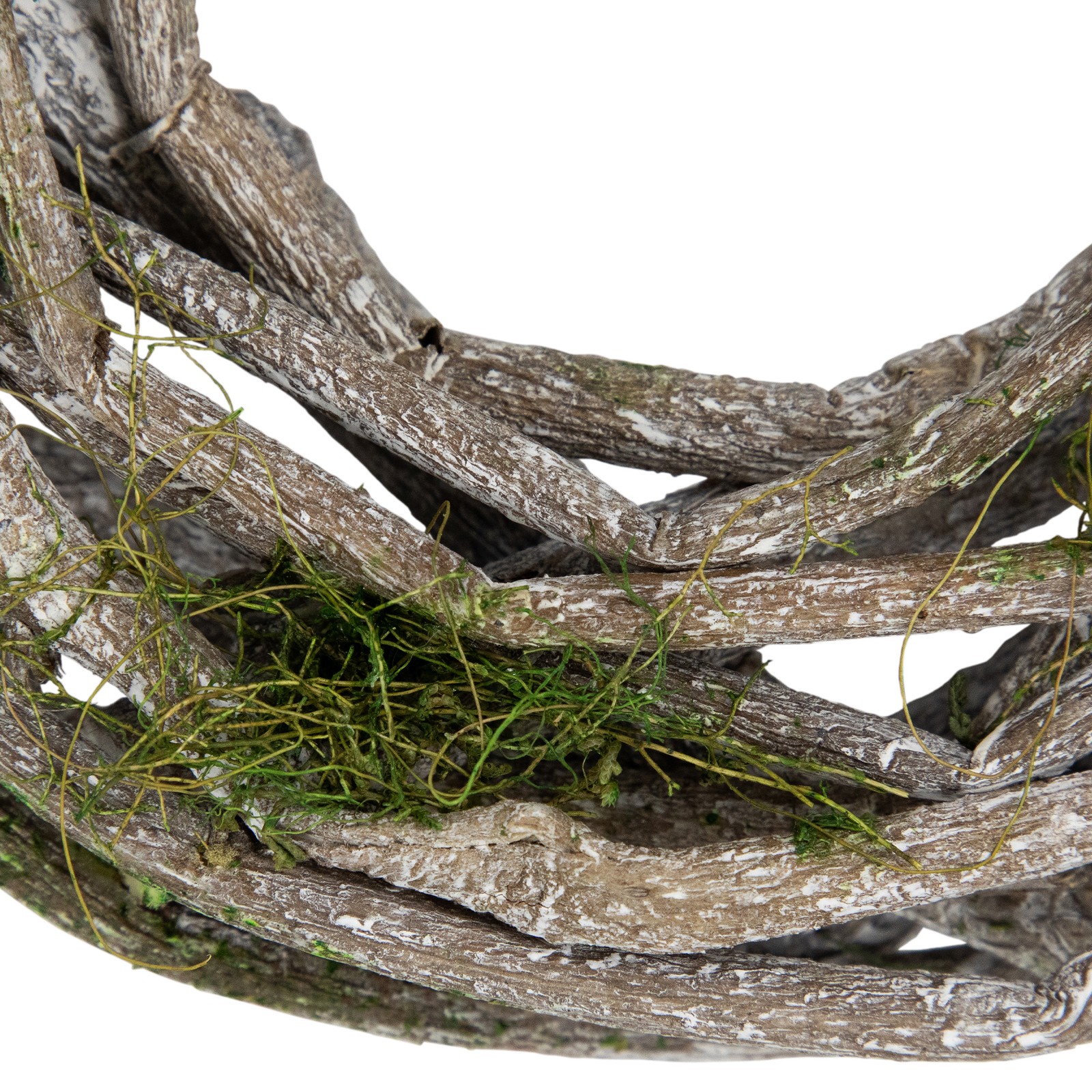 Northlight 8″ White Twig and Green Moss Artificial Spring Wreath