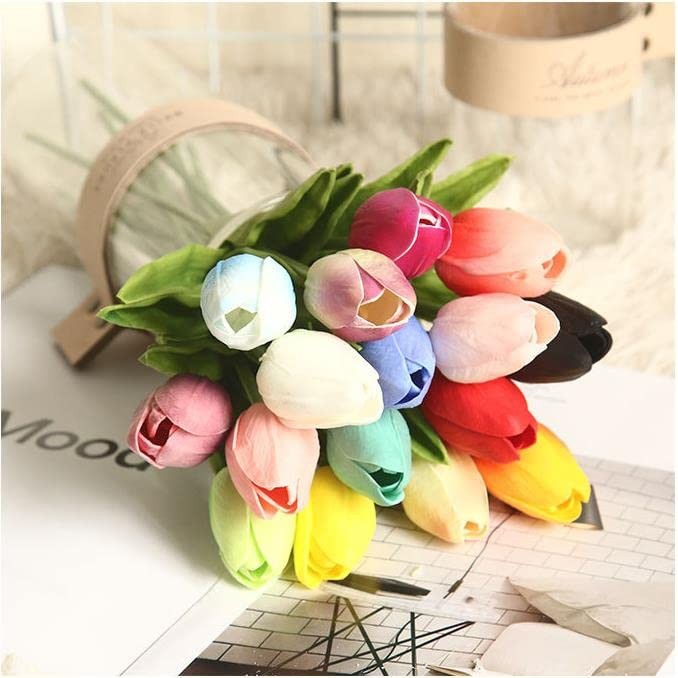 30 PCS RealTouch Artificial Tulip Flowers Home Wedding Party Decor