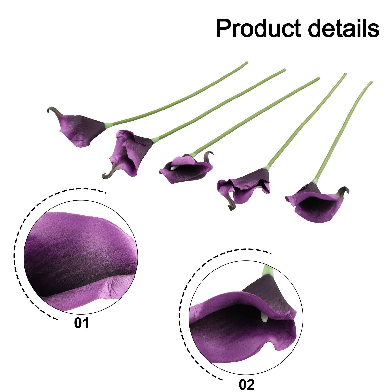 5pcs Realistic Artificial Calla Lily Bouquets for Stylish Home Accents