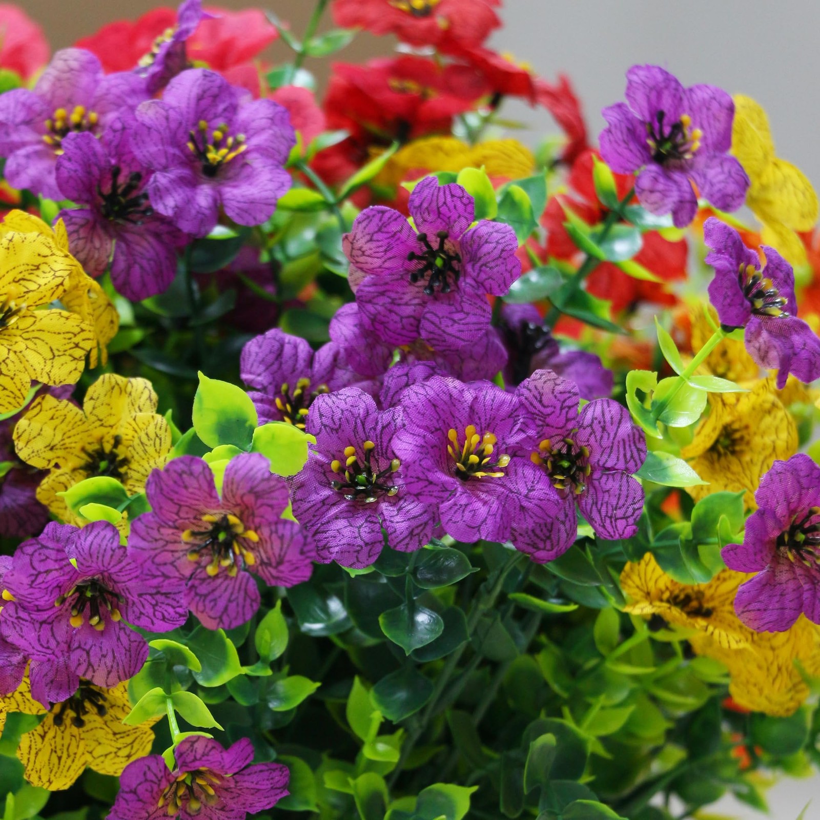 10 Bundles Spring Artificial Flowers for Outdoor,UV Resistant Fade Proof Outd…