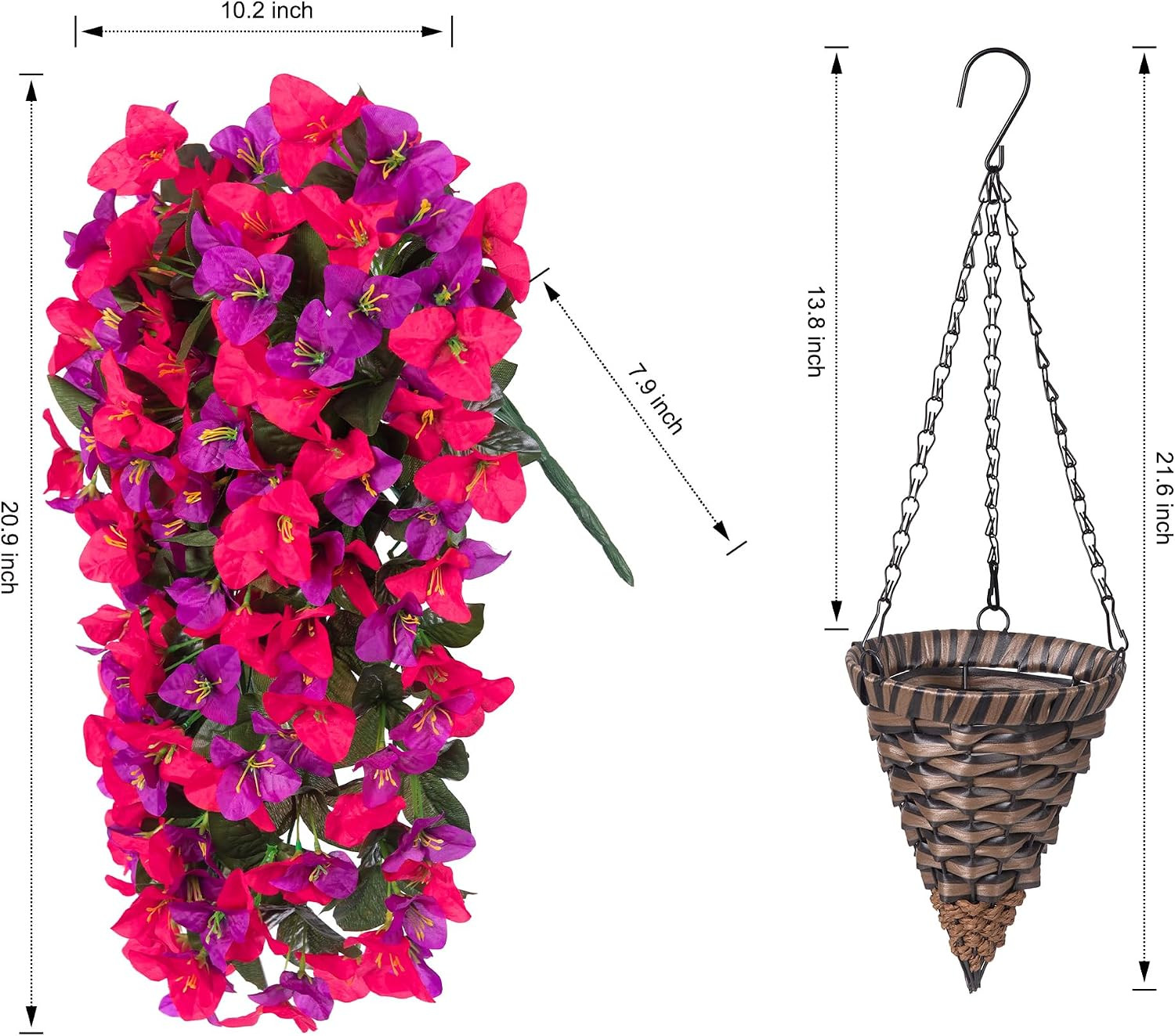 UV Resistant Faux Bougainvillea Plants – 3PCS Silk Flowers for Outdoor Decor
