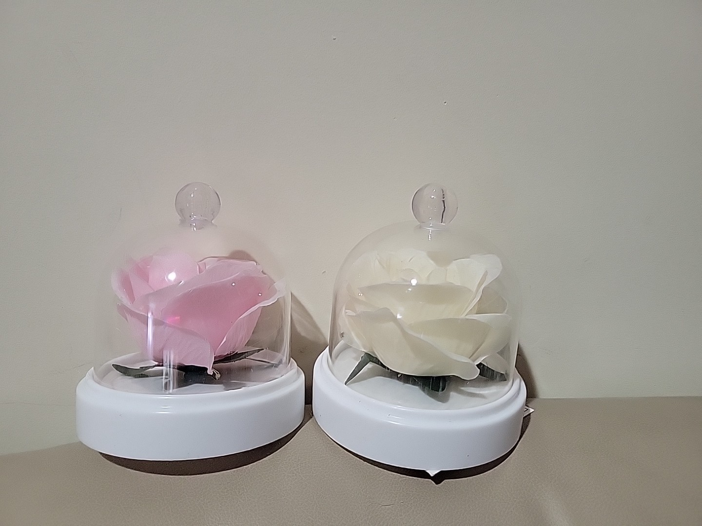 Lot of 2 – Led Floral RoseTable Decoration ( Color : Pink+ White)