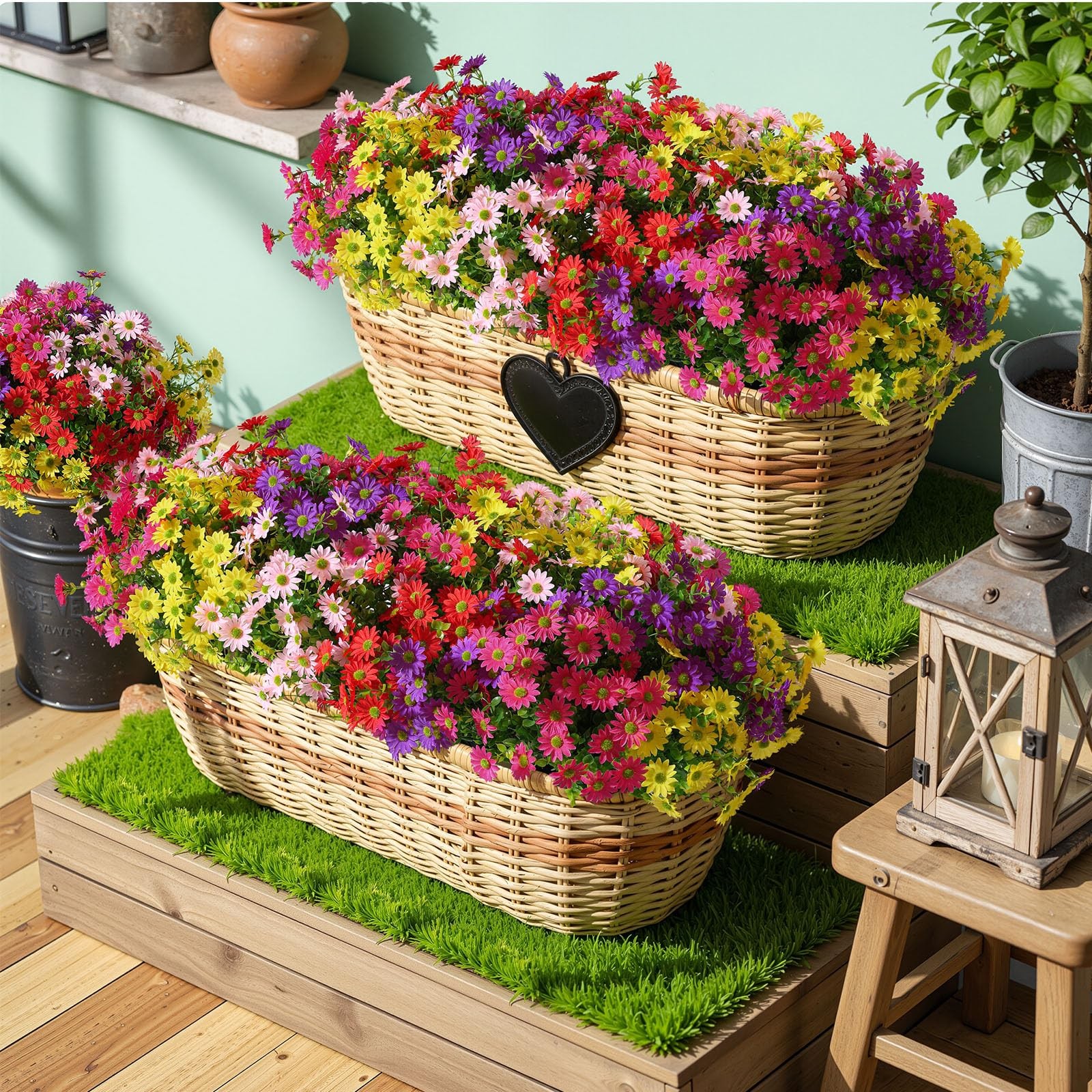 40 Bundles Artificial Daisies Flowers Fake Silk Plant for Indoor Outdoor Deco…