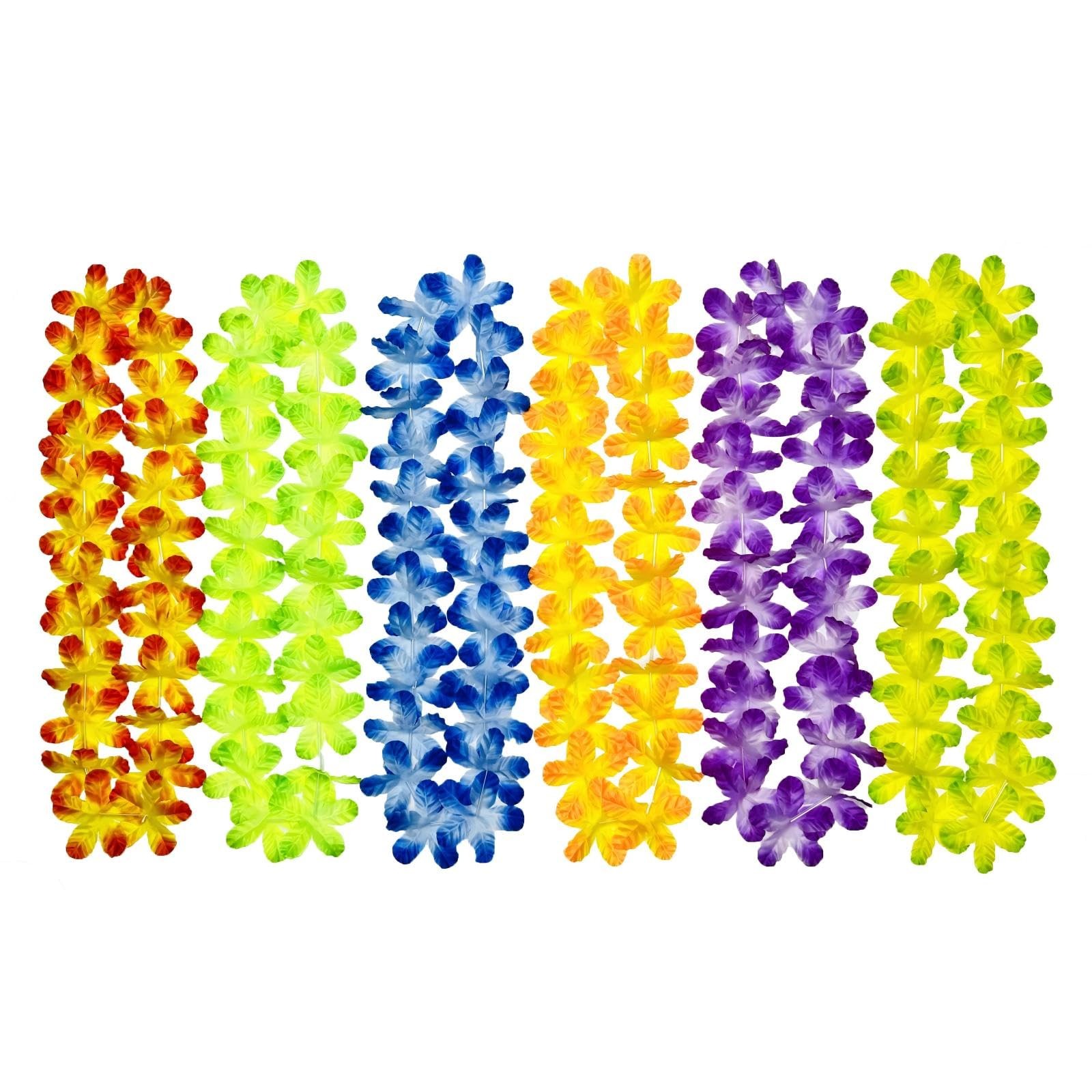 Hawaiian Leis 100 PCS Hawaii Flower Leis for Tropical Luau Party Decorations