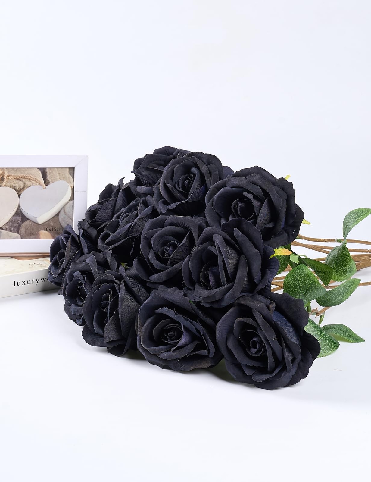 3.5″(9cm) Rose Artificial Flower 12pcs Realistic Faux Silk Roses Fake Flowers…