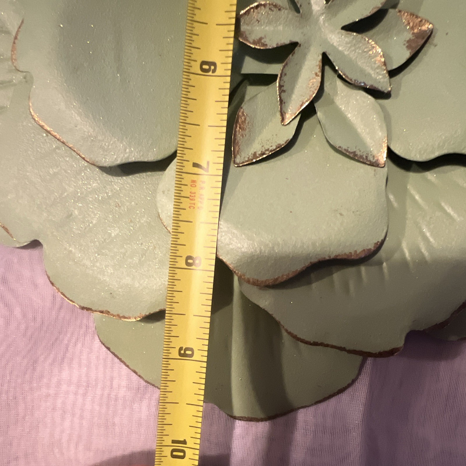 Set of 5 Metal Floral Flower Wall Art Decor, Multicolor, 10 in