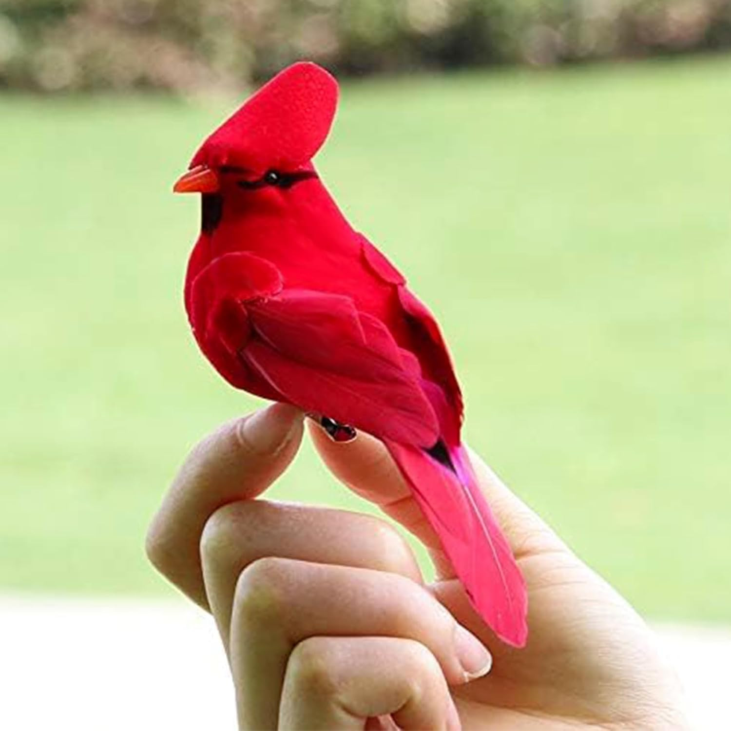 2pcs Red Bird Decor Artificial Red Cardinal Birds Artificial Birds Christmas Car