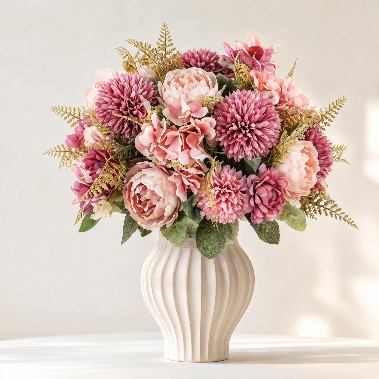 Blush Artificial Silk Peony Flowers Bouquet Table Centerpiece Wedding Decor