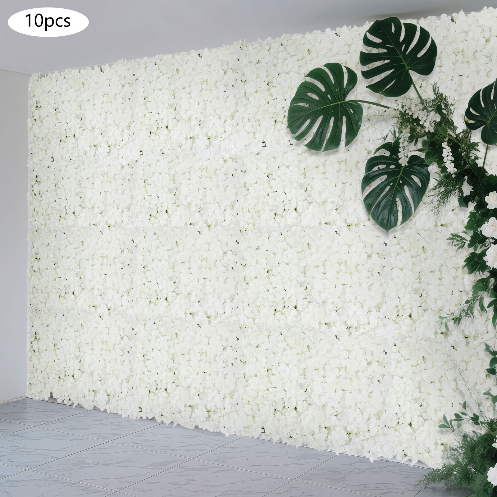 10 PCS Flower Wall Panel 24″ x 16″ Decorative Hydrangea Flower Panels Wall