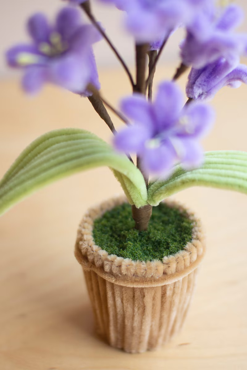 Set Of 4 Pipe Cleaner Potted Flowers Brings Colorful Charm To Any Space or Room