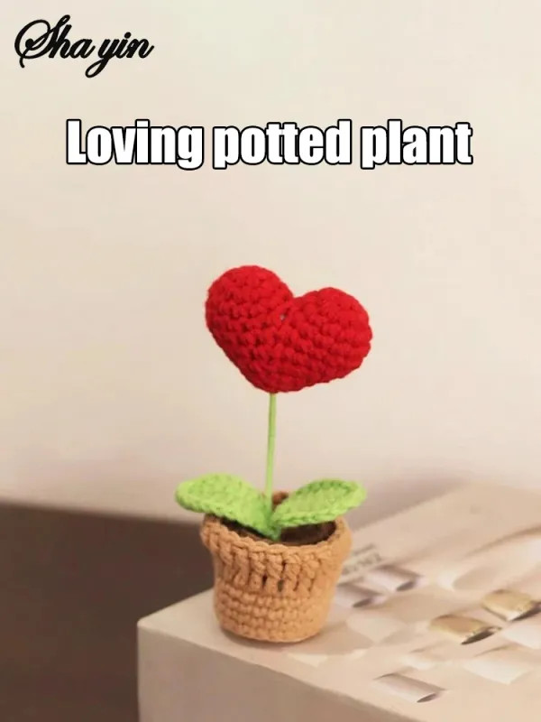 Hook Woven Finished Small Potted Plant Simulation Flower Potted Plant Flower