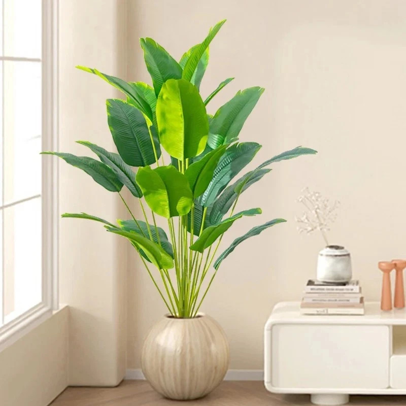 1pc Large Artificial Plants Tropical Palm Tree Fake Banana Plants Leaves Real